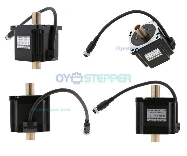 Oukeda Hollow Shaft Nema 34 Stepper Motor Bipolar 1.8 Deg 4.5 Nm 6.0A 2.1V Dual Shaft 4 Wires